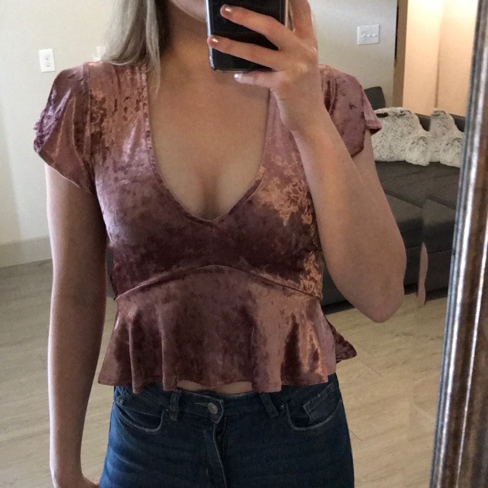 Pink velvet top